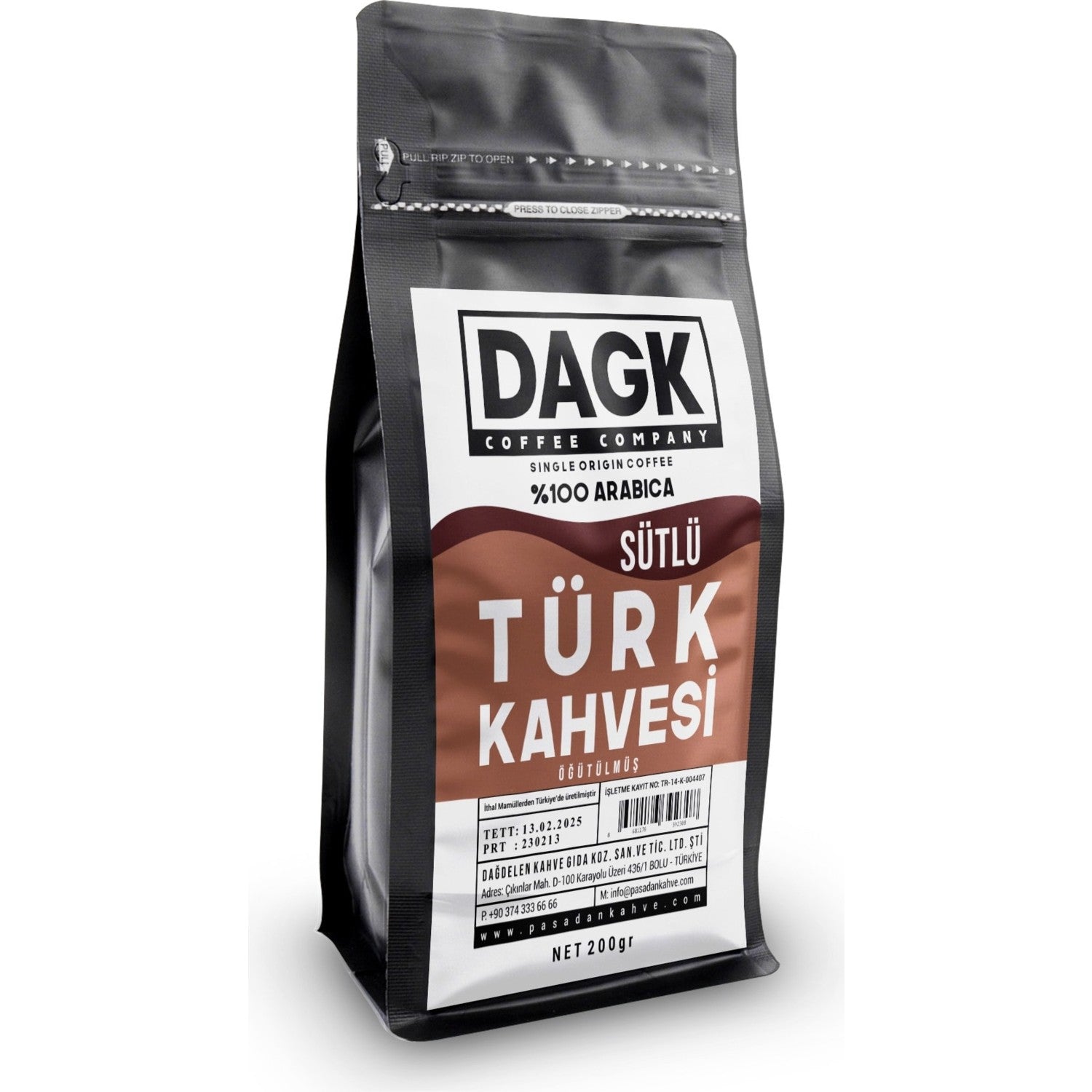 Dagk Milk Flavored Ground Turkish Coffee 200 gr - Made in Turkiye - MALLTURK