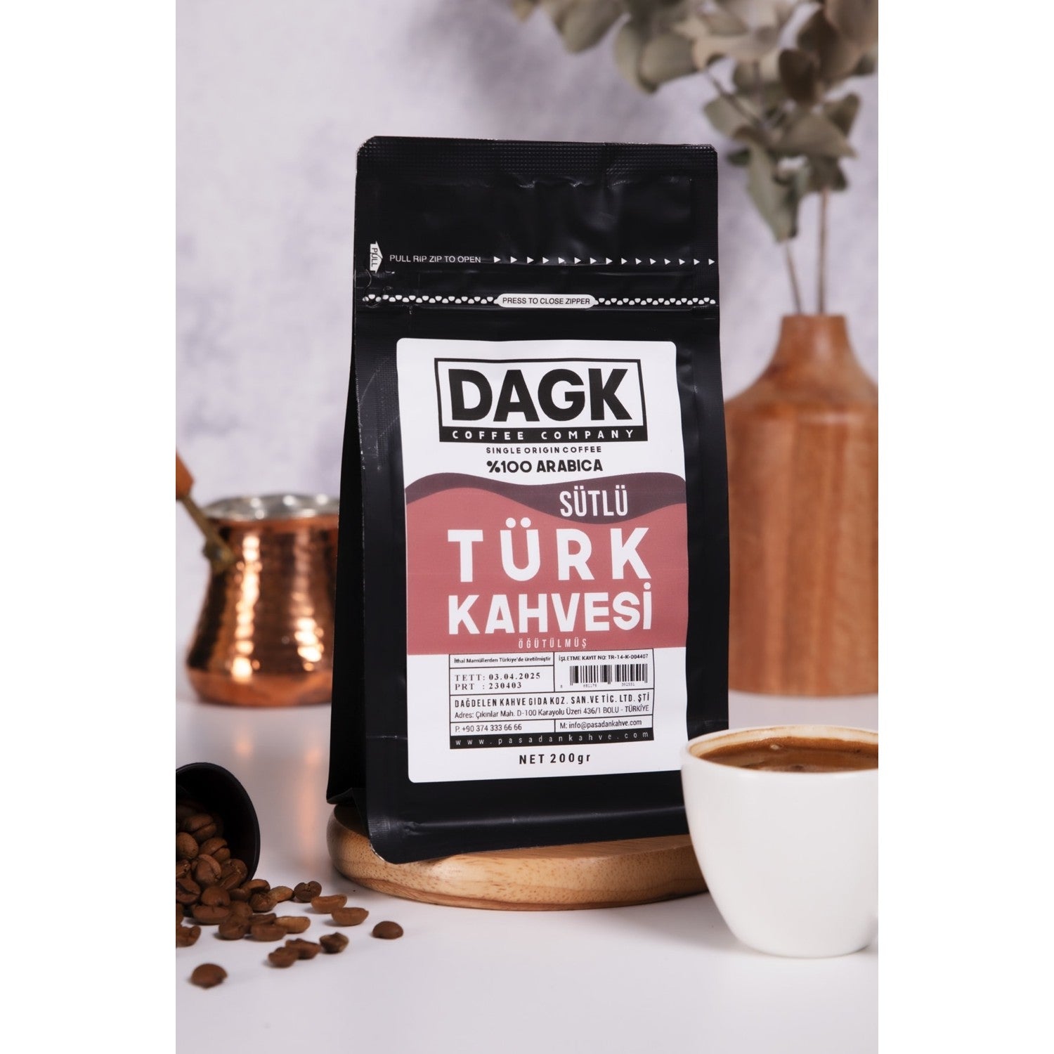 Dagk Milk Flavored Ground Turkish Coffee 200 gr - Made in Turkiye - MALLTURK