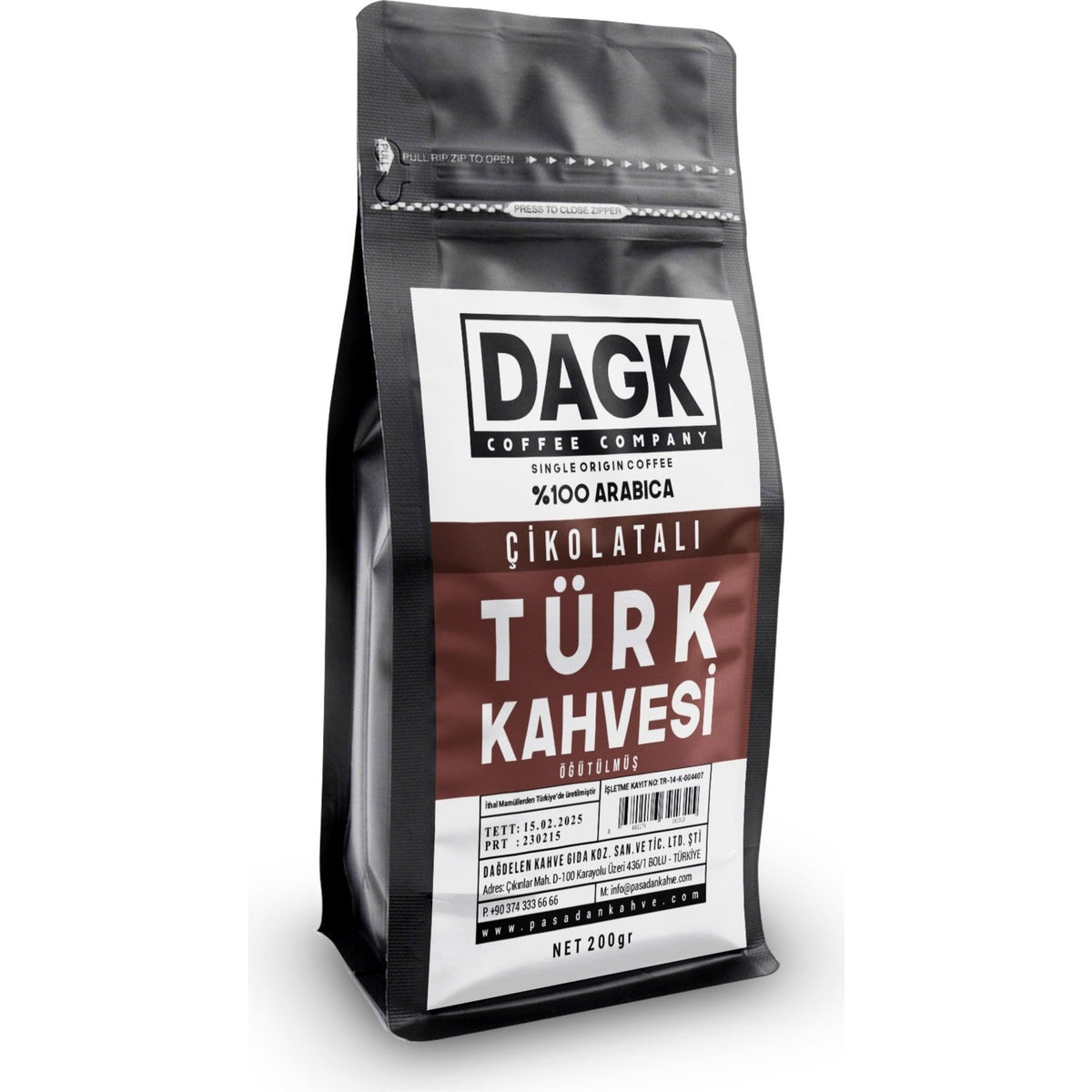 Dagk Turkish Coffee 200g – Chocolate Flavored, intense and Rich Sweet Taste - MALLTURK