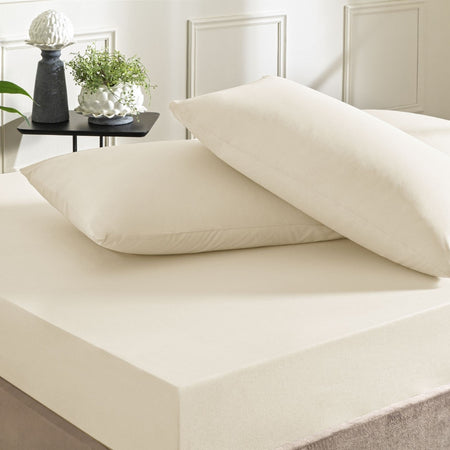 Tac color dreams ranforce Double Bed Sheet Set Ecru - MALLTURK