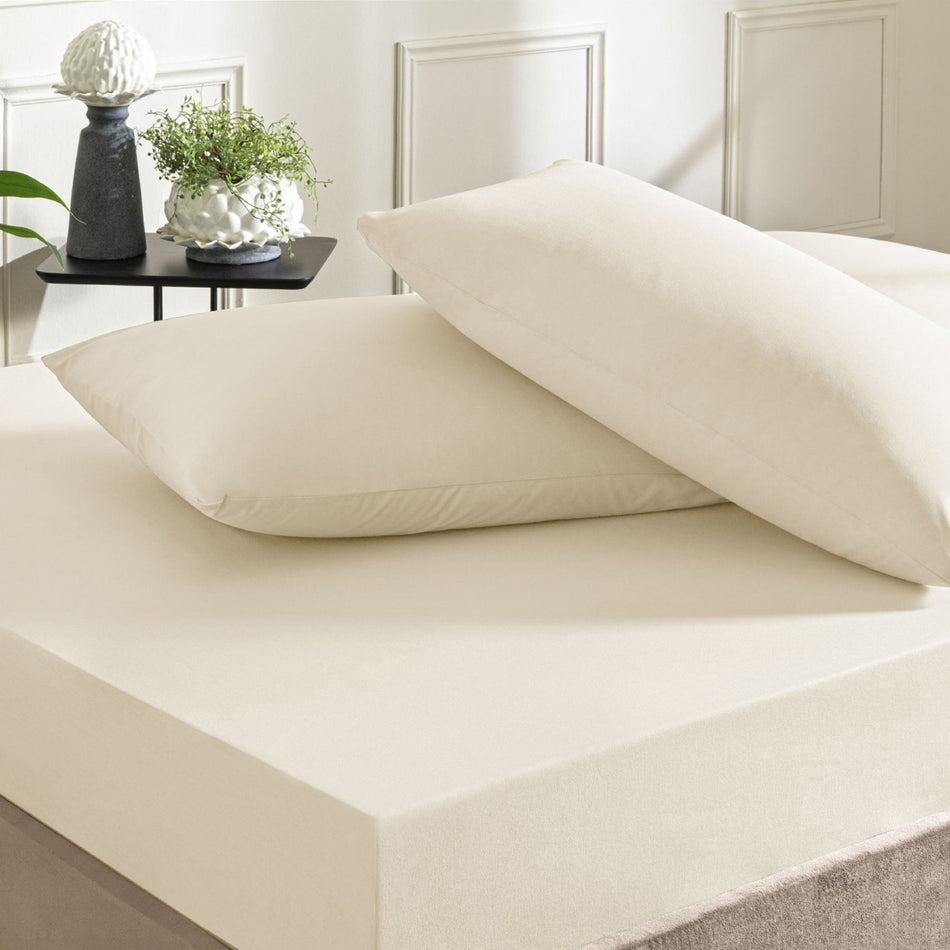 Tac color dreams ranforce Double Bed Sheet Set Ecru - MALLTURK