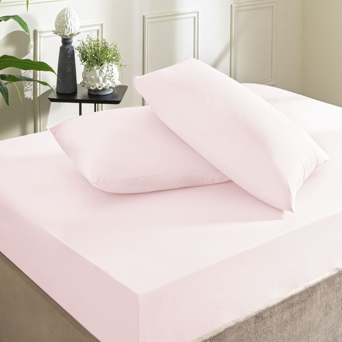 Tac color dreams ranforce Single Bed Sheet Set Powder Pink - MALLTURK