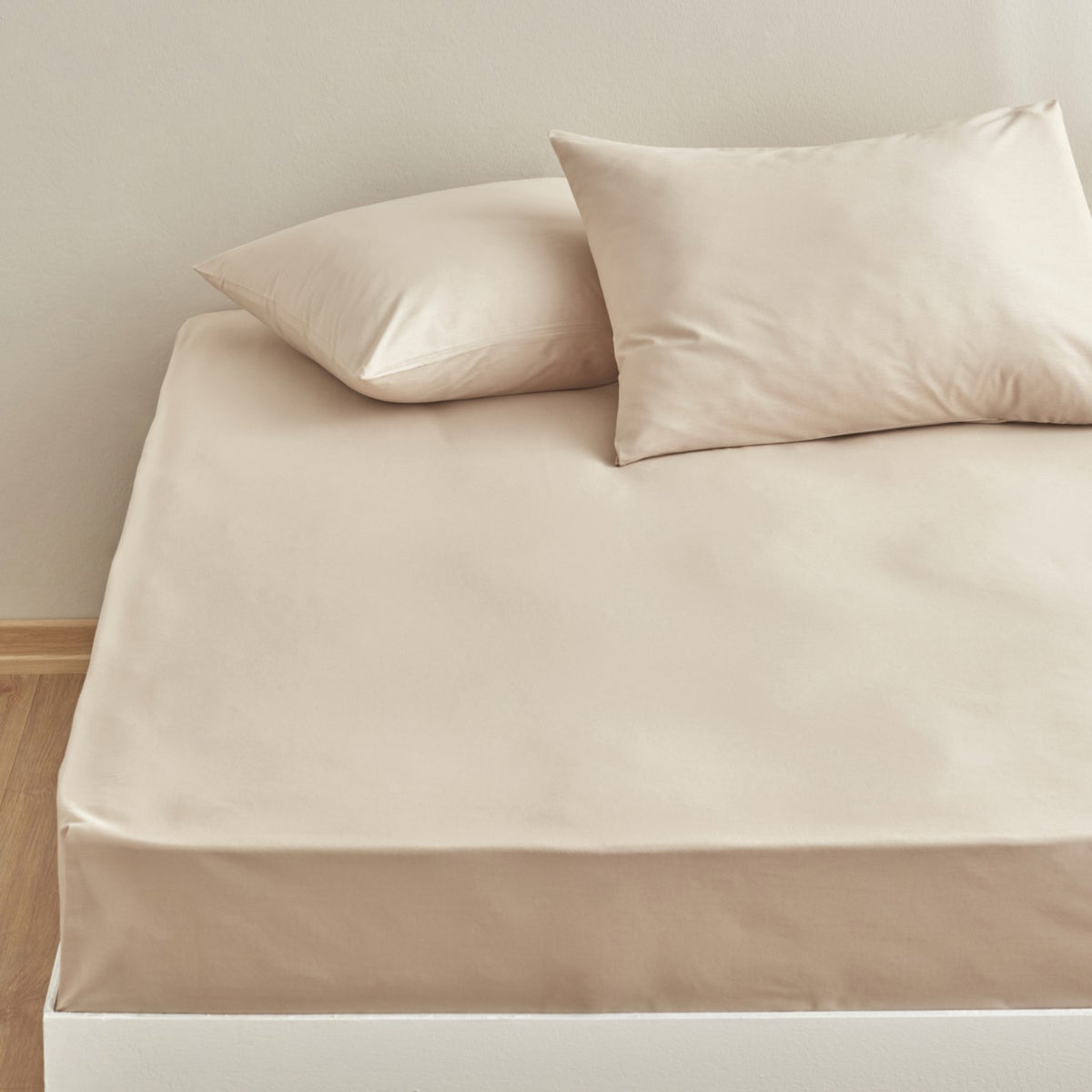 Karaca Home 100% Cotton Plain Double Bed Sheet Beige - MALLTURK