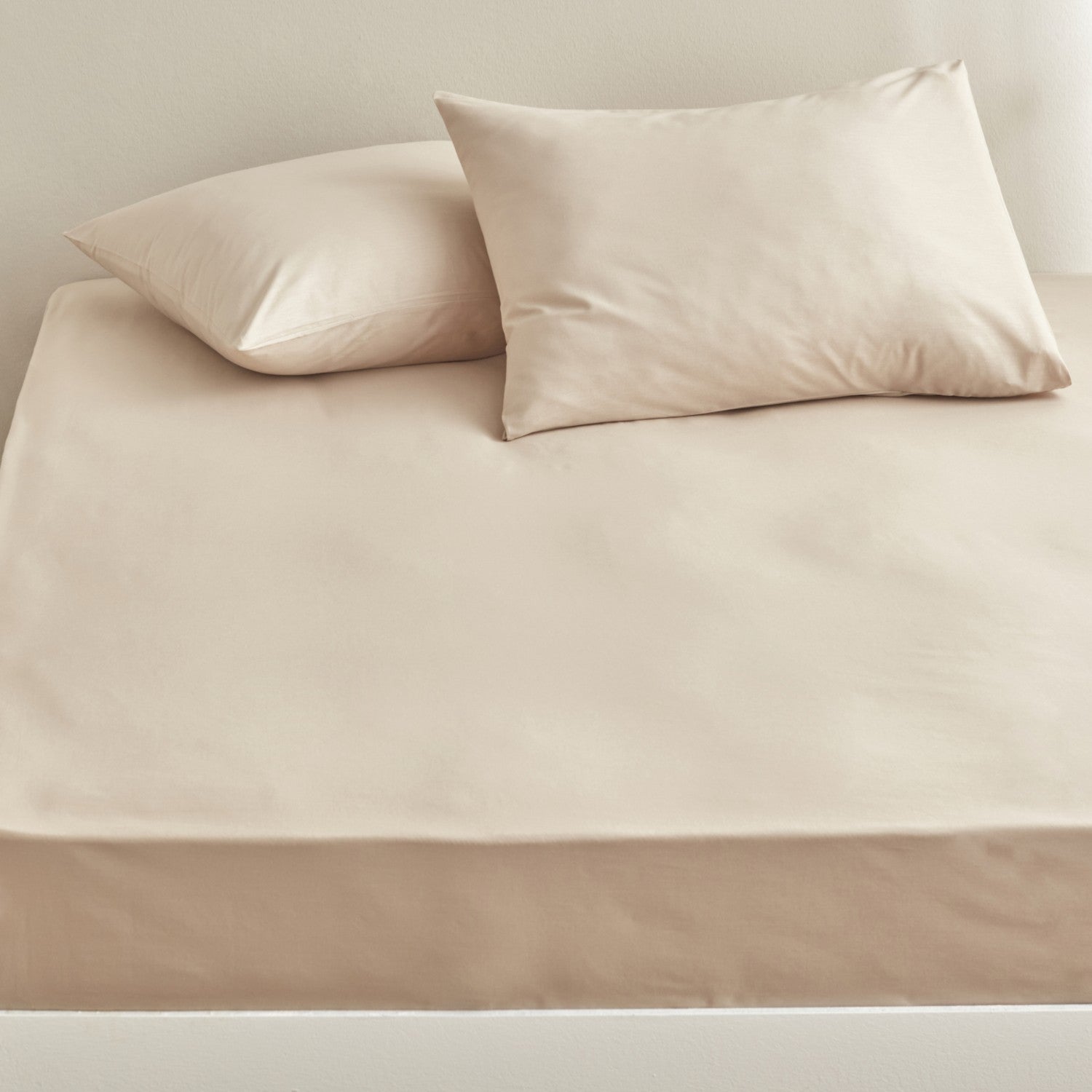 Karaca Home 100% Cotton Plain Double Bed Sheet Beige - MALLTURK