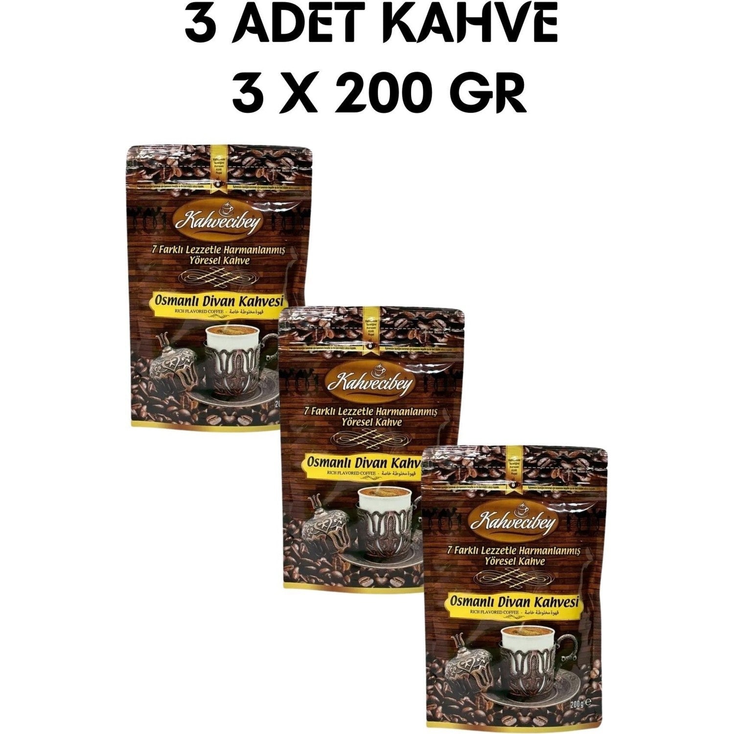 Kahvecibey Ottoman Divan Coffee 200 gr 3 x 200 gr - MALLTURK