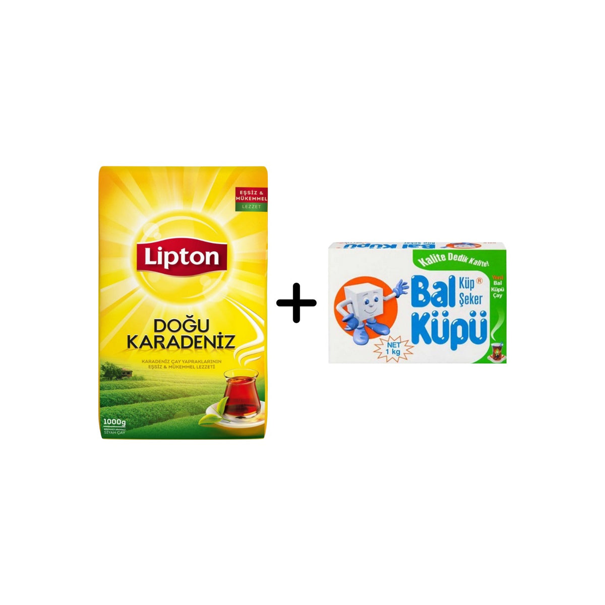 Lipton Dogu Karadeniz loose leaf black tea 1000 g + Balkupu Kesme Seker 1000 g - MALLTURK