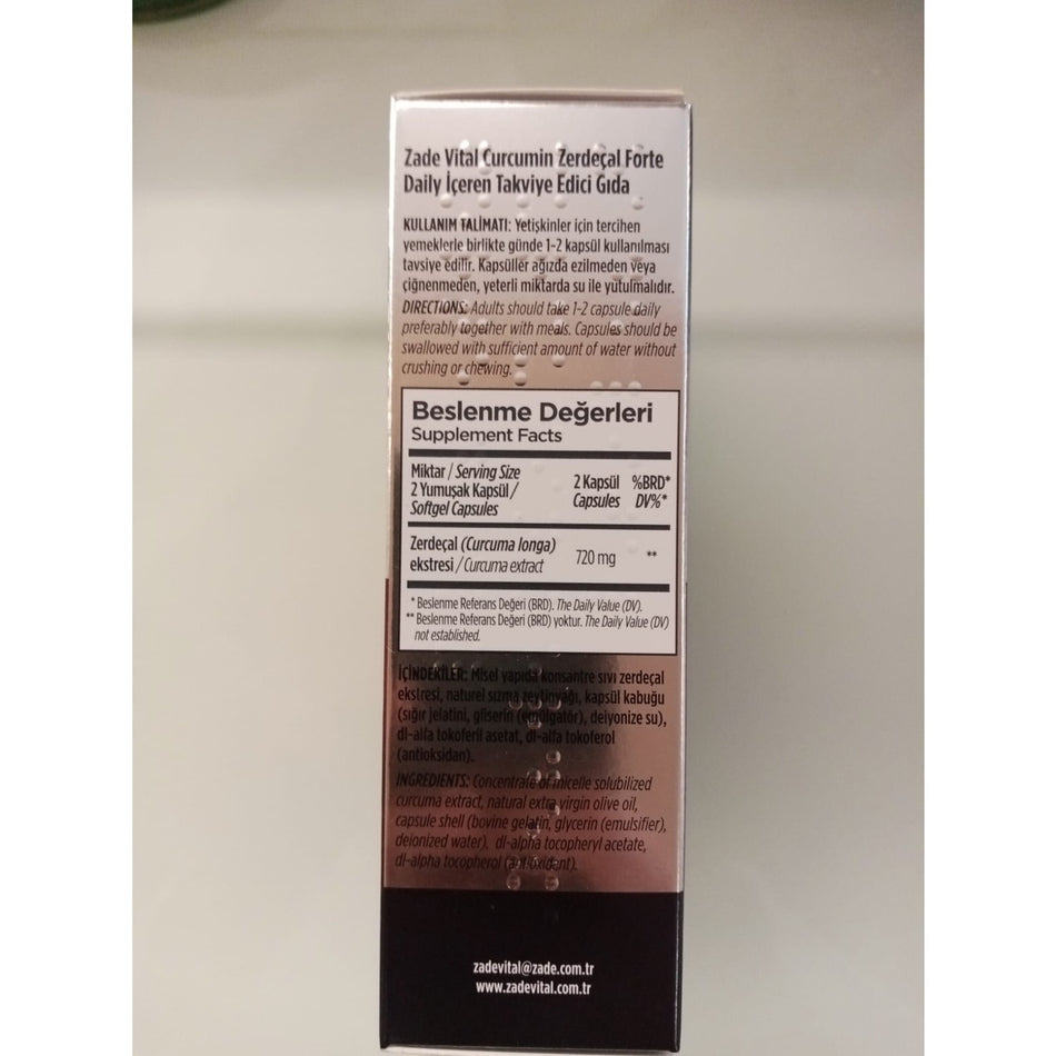 Zade Vital Zadevital Curcumin FORTEDAILY 60 Cap. - MALLTURK