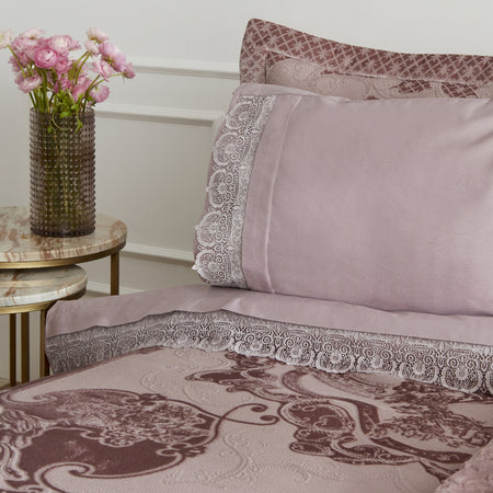 Karaca Home Valeria Queen 8-Piece Bridal Set, Rose Pink - MALLTURK
