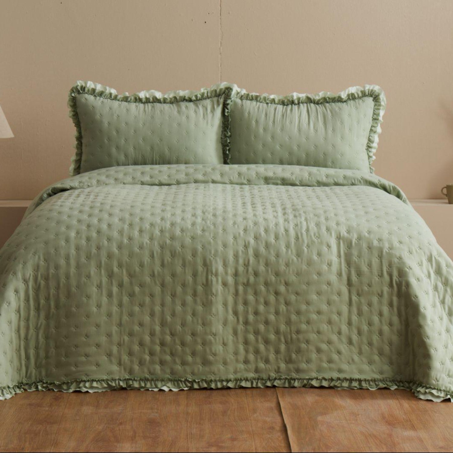 Karaca Home Viona Double Bedspread Set, Sage - MALLTURK
