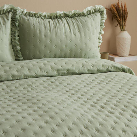 Karaca Home Viona Double Bedspread Set, Sage - MALLTURK