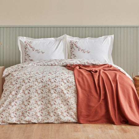 Karaca Home Mizu %100 Cotton Double With Pique Bedspread Duvet Cover Set - MALLTURK