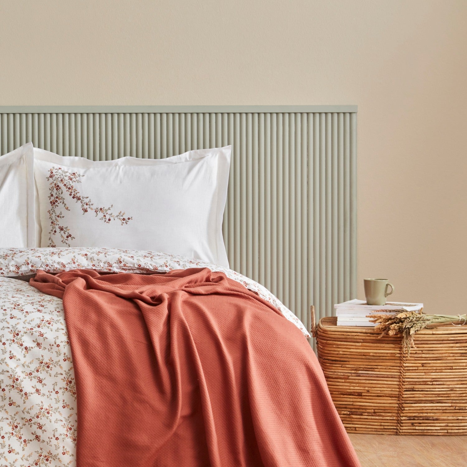 Karaca Home Mizu %100 Cotton Double With Pique Bedspread Duvet Cover Set - MALLTURK