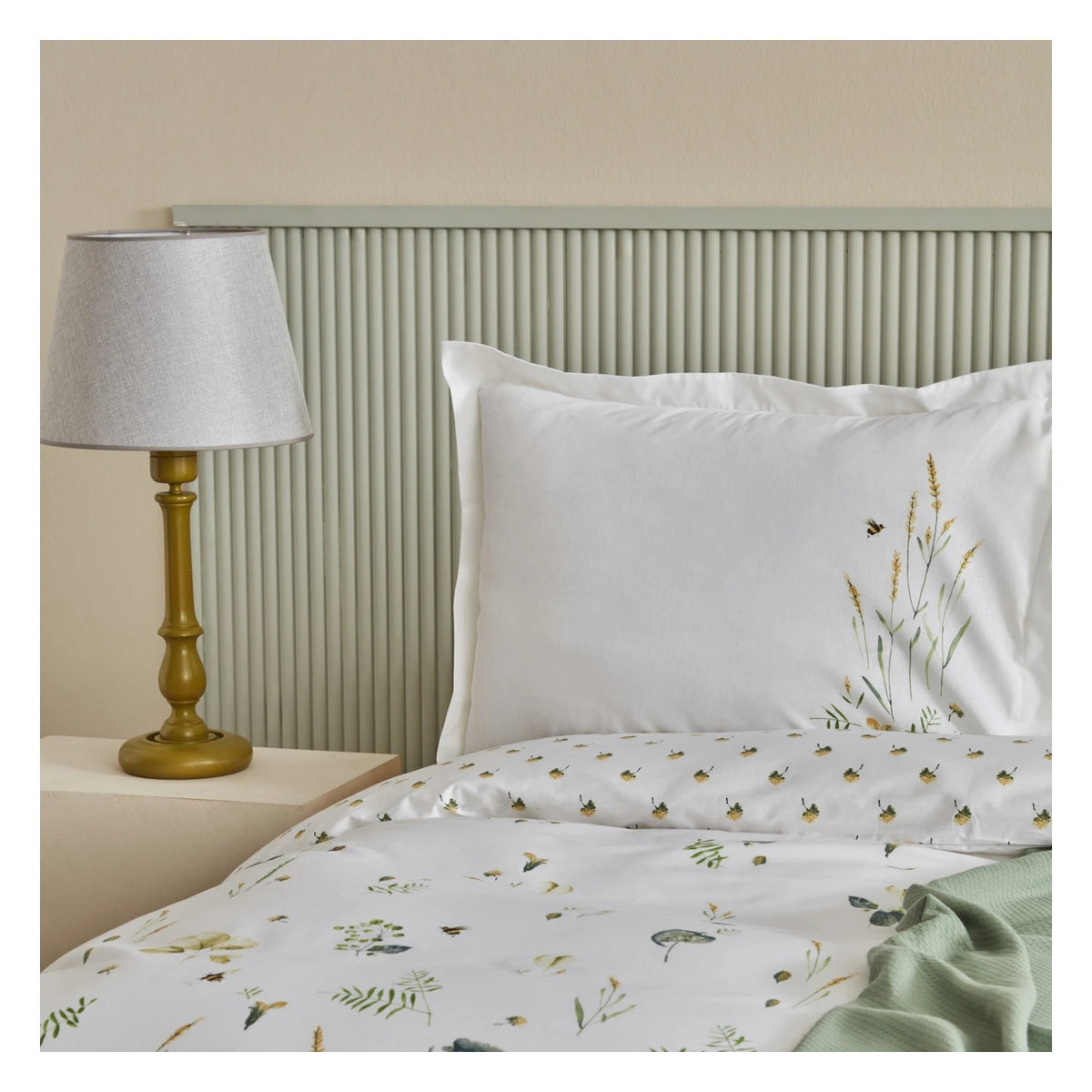 Karaca Home Herbal %100 Cotton Double Duvet Cover and Pique Set White - MALLTURK