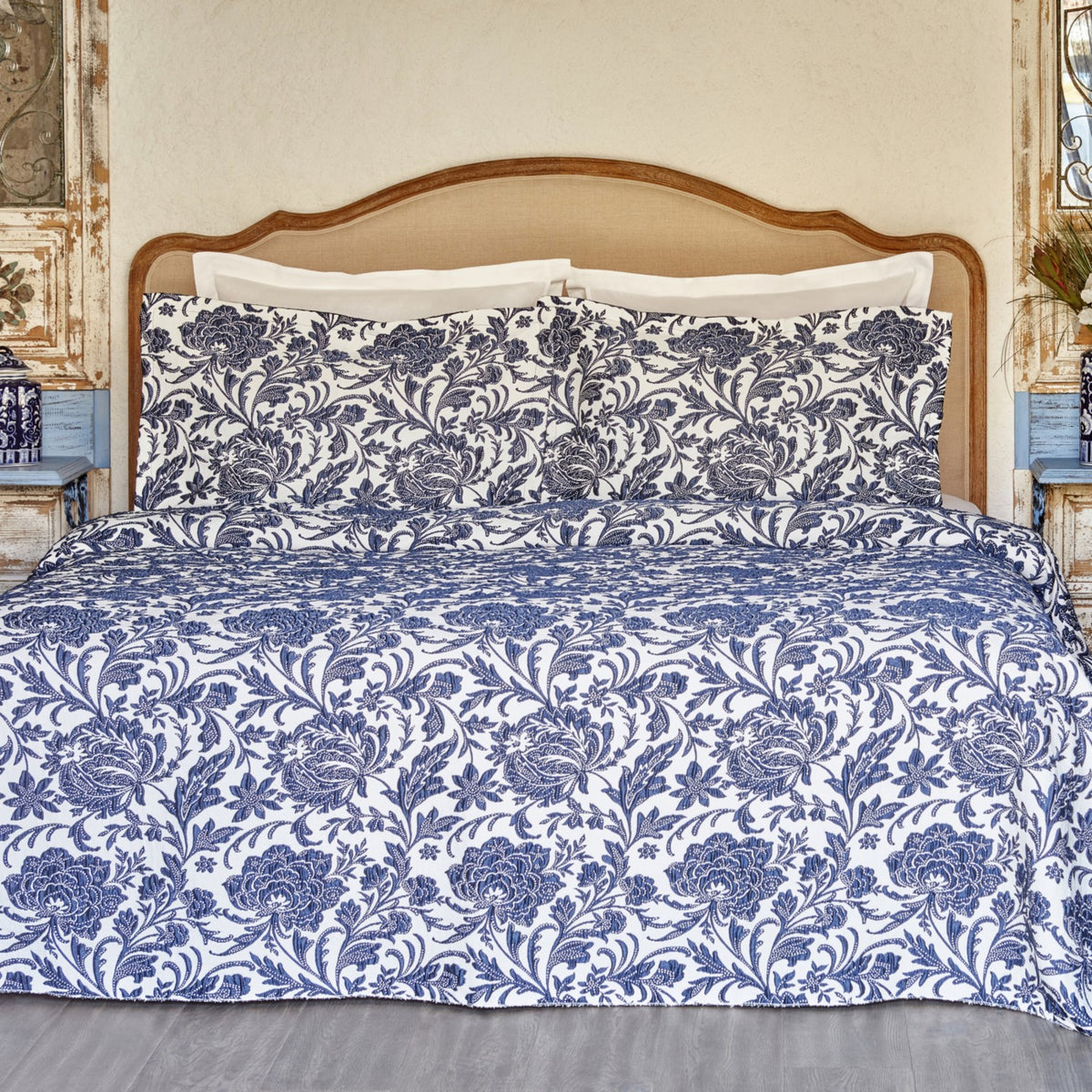 Karaca Home Selene Double Bedspread Blue - MALLTURK
