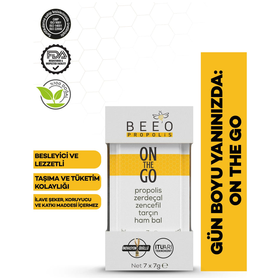 BEE'O Propolis On the Go 12-Pack 240 g Flower Honey with Natural Products - MALLTURK