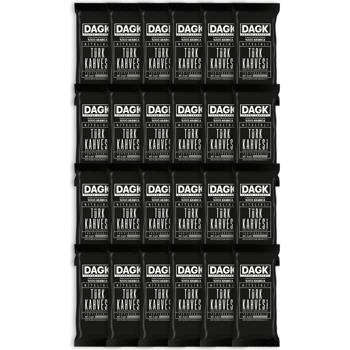 Dagk Turkish Coffee, High Quality, Single Serving, 6g x 24 Packs - MALLTURK