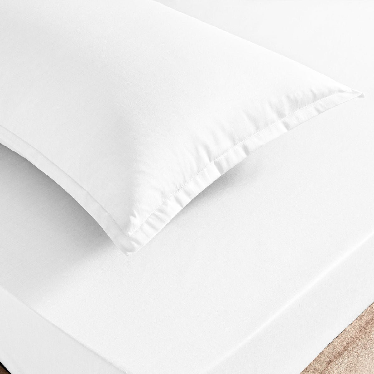 Tac color dreams saten Double Bed Sheet Set White - MALLTURK