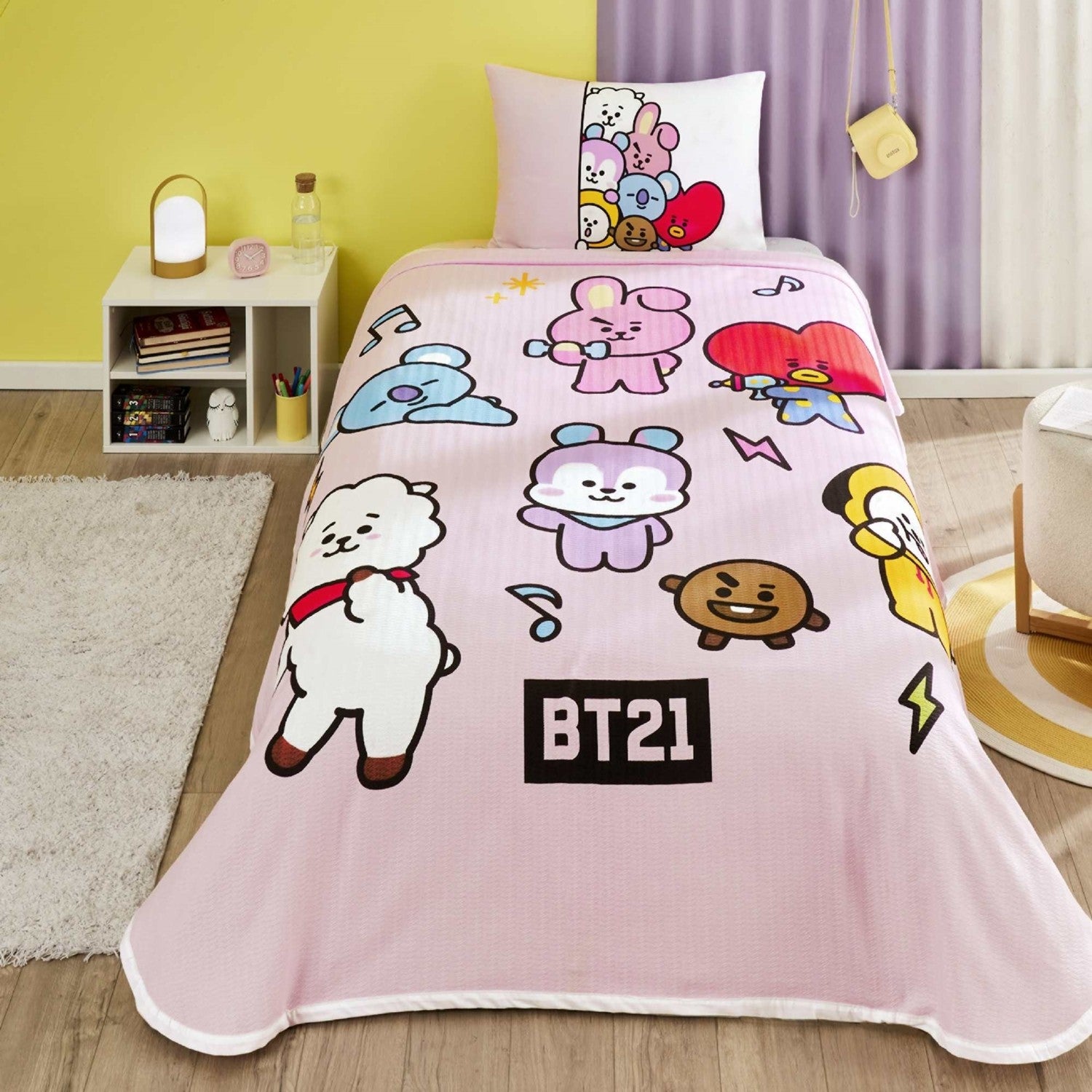 Tac Licensed bt21 Single Cotton Pique Bedding Set - MALLTURK