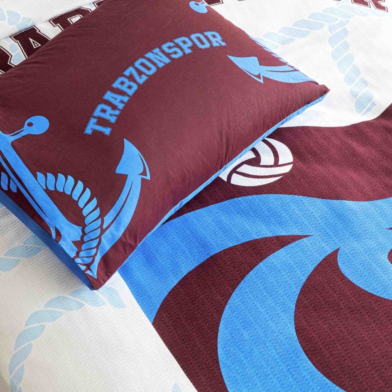 Tac Licensed trabzonspor Blue Single Cotton Pique Bedding Set - MALLTURK