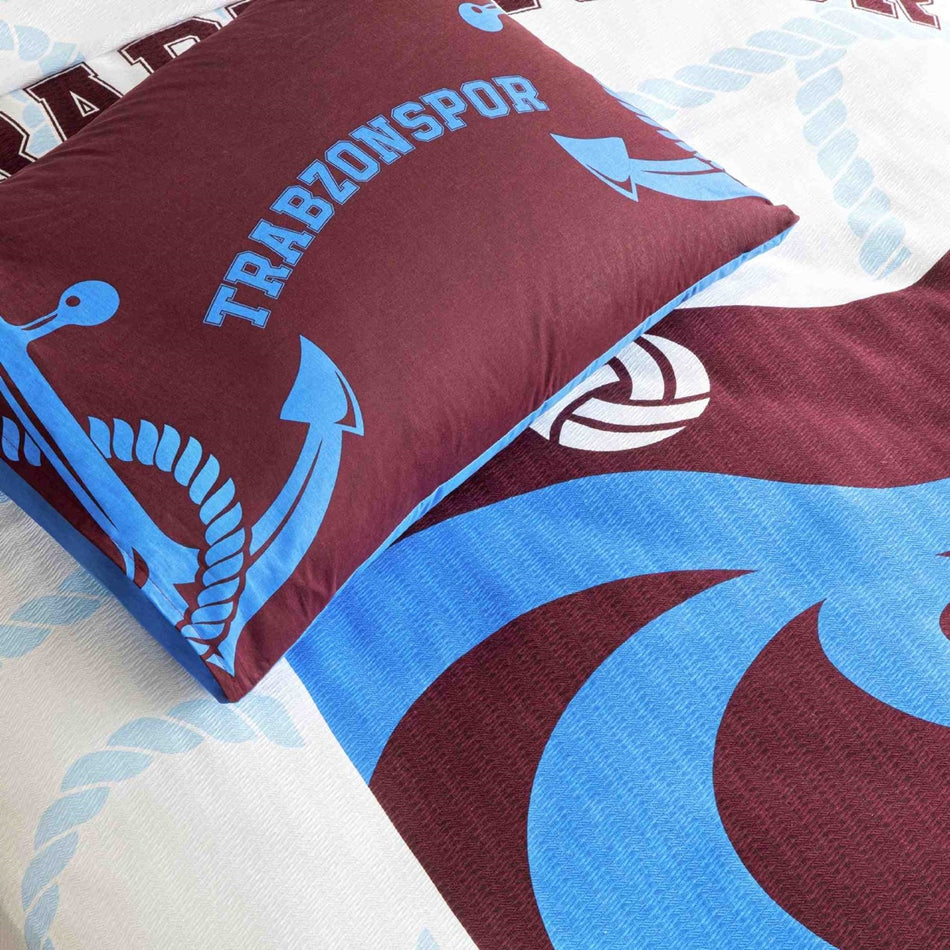 Tac Licensed trabzonspor Blue Single Cotton Pique Bedding Set - MALLTURK