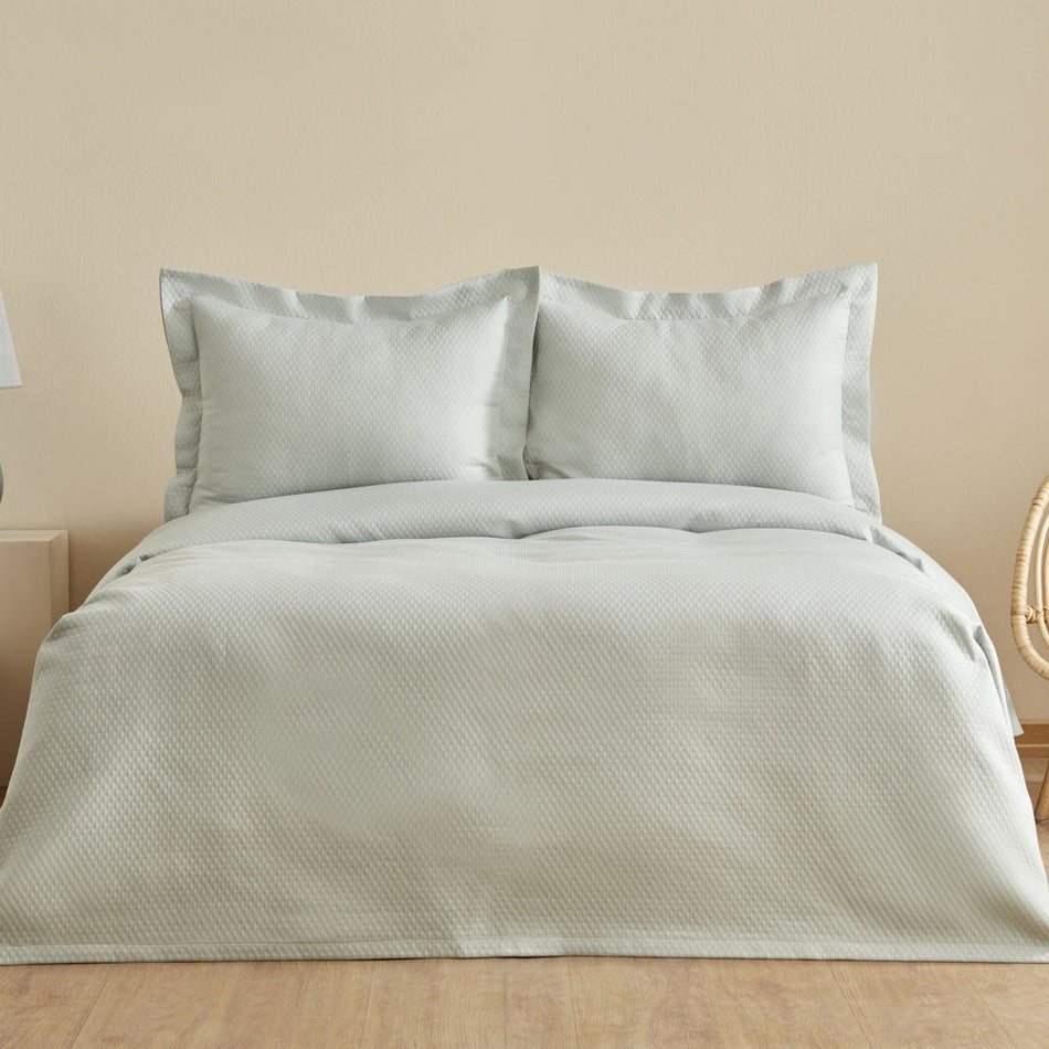Karaca Home Renessa 100% Cotton Double Bedspread, Sage - MALLTURK