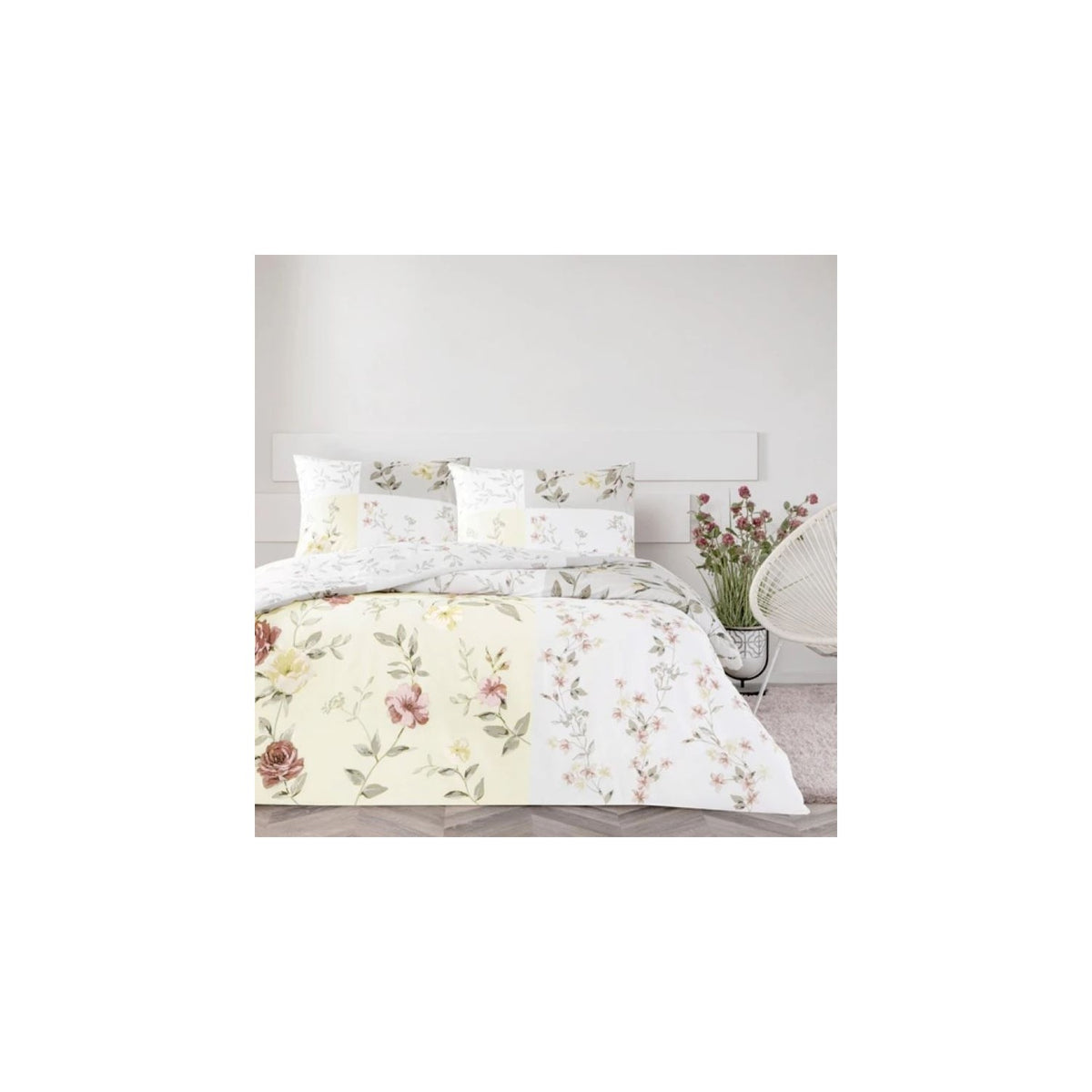 Tac Sandra Ranforce Single Duvet Cover Set Ekru - MALLTURK