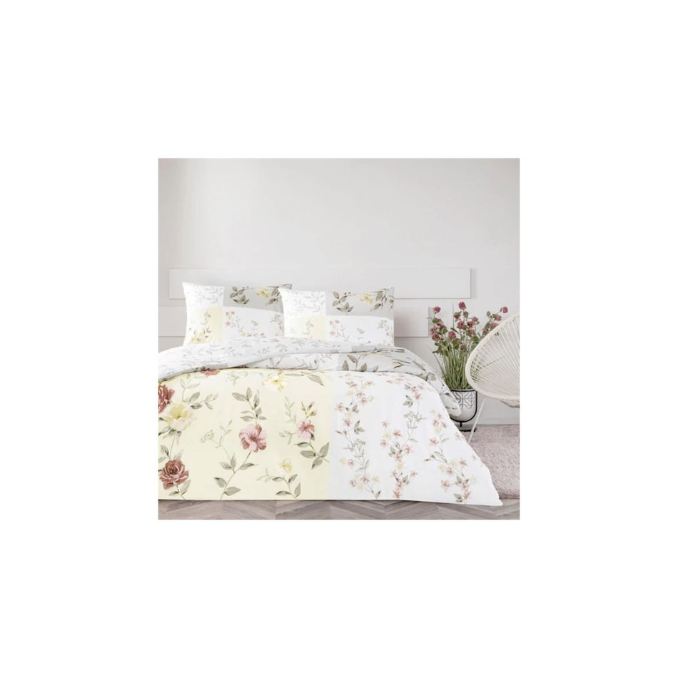 Tac Sandra Ranforce Single Duvet Cover Set Ekru - MALLTURK