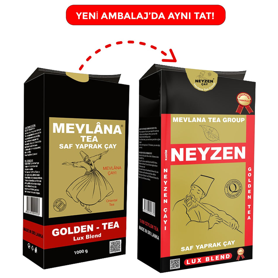Neyzen tea Mevlana Golden Tea Saf Yaprak Golden Tea 1000 g - Garantili Ithal Sri Lanka'nin Efsanesi - MALLTURK