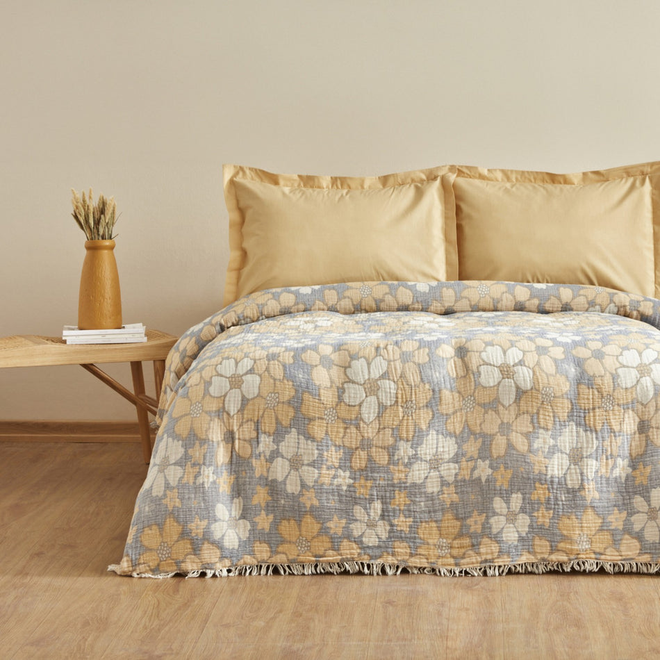 Karaca Home Nelly Muslin Double Bedspread Set Green - MALLTURK