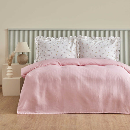 Karaca Home Lidya Cotton Single Pike Set Powder Pink - MALLTURK