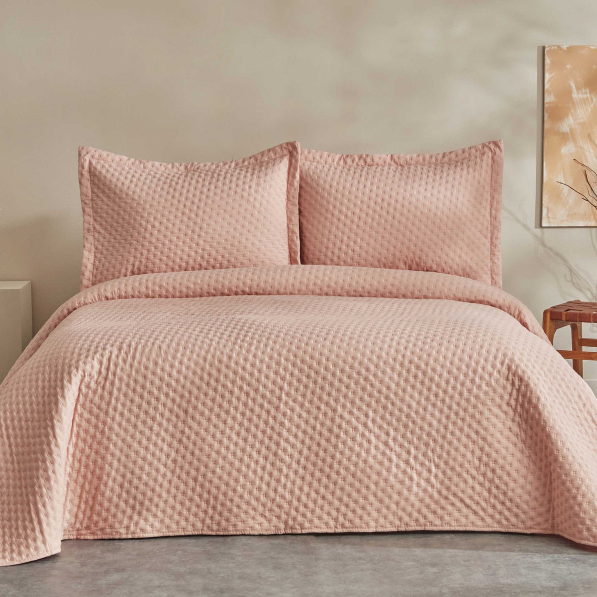 Karaca Home Breeze Soft Double Bedspread Set Salmon - MALLTURK