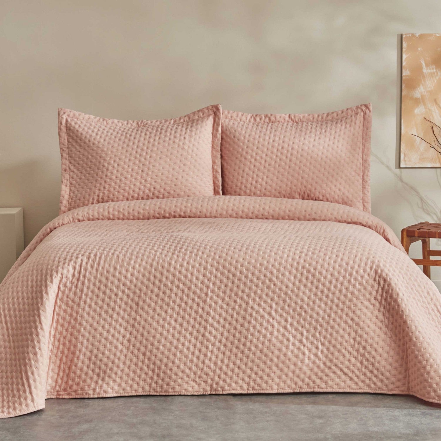 Karaca Home Breeze Soft Double Bedspread Set Salmon - MALLTURK