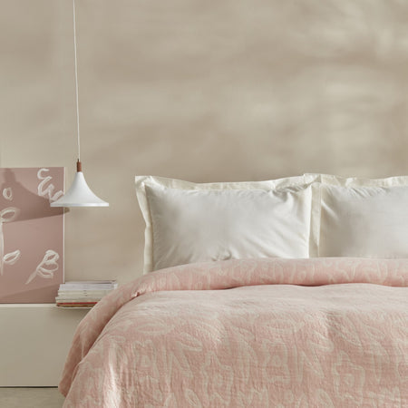 Karaca Home Bouquet Double Muslin Quilted Blanket, Baby Pink - MALLTURK