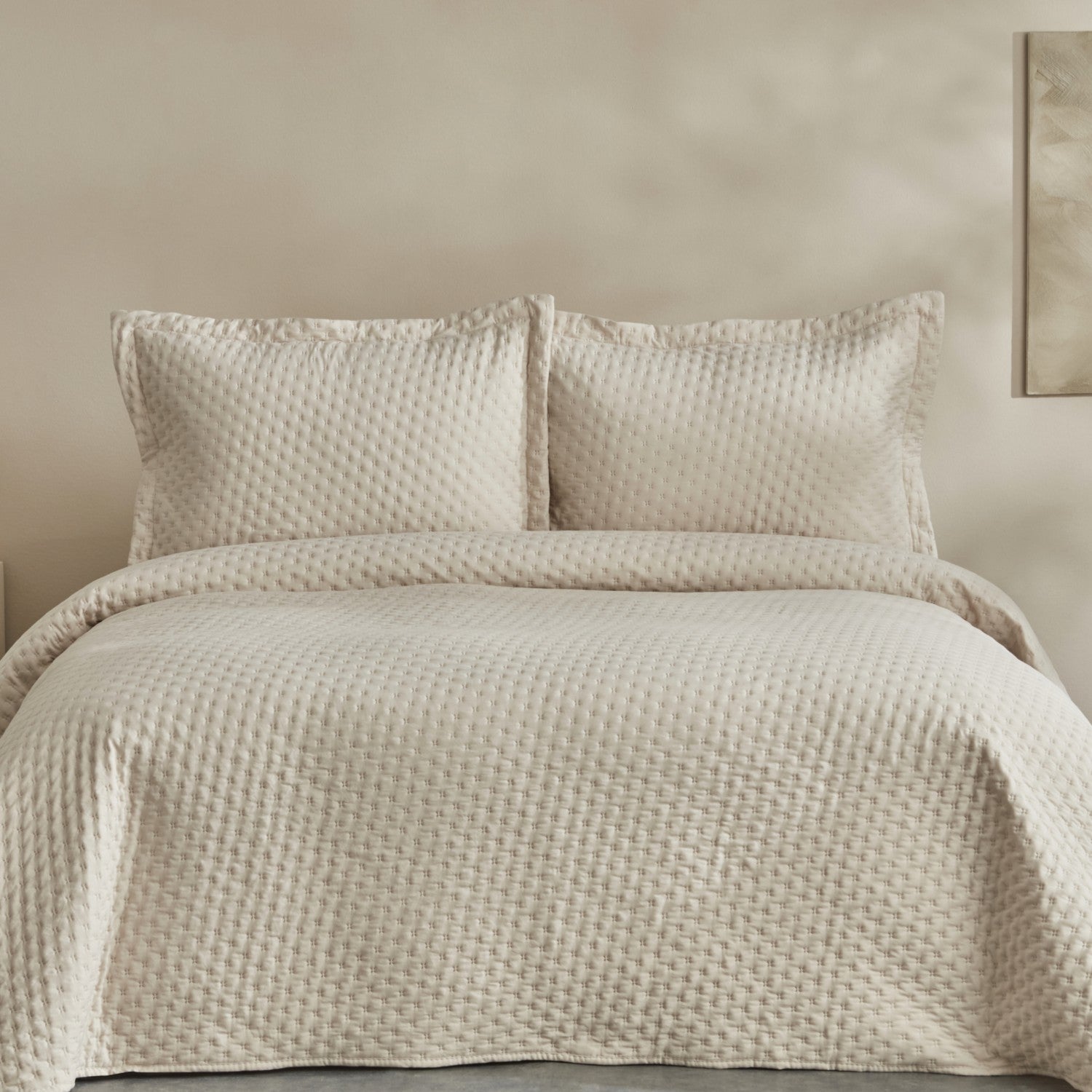 Karaca Home Breeze Soft Double Bedspread Set, Ecru - MALLTURK