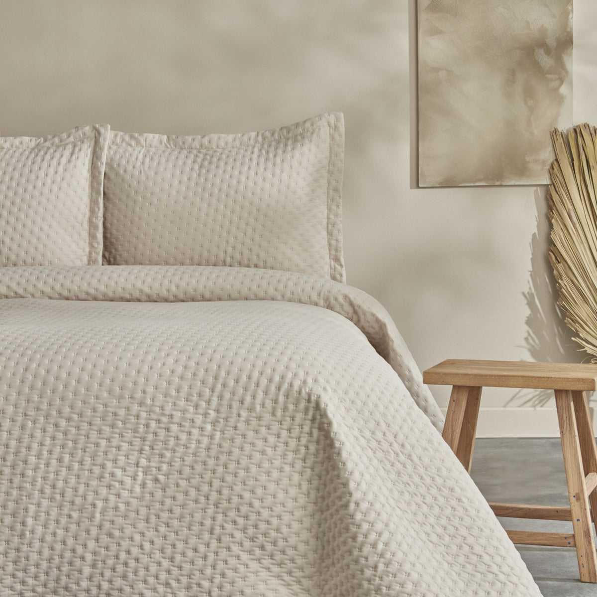 Karaca Home Breeze Soft Double Bedspread Set, Ecru - MALLTURK