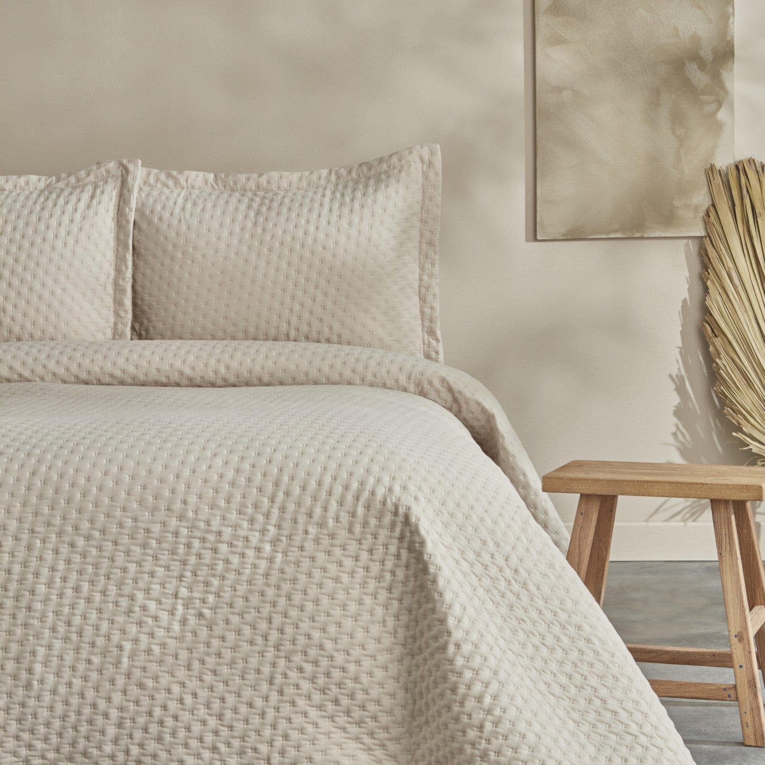 Karaca Home Breeze Soft Double Bedspread Set, Ecru - MALLTURK