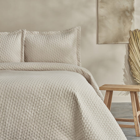 Karaca Home Breeze Soft Double Bedspread Set, Ecru - MALLTURK