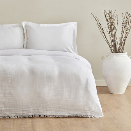 Karaca Home Minel Double Pique Bedspread Set Offwhite - MALLTURK