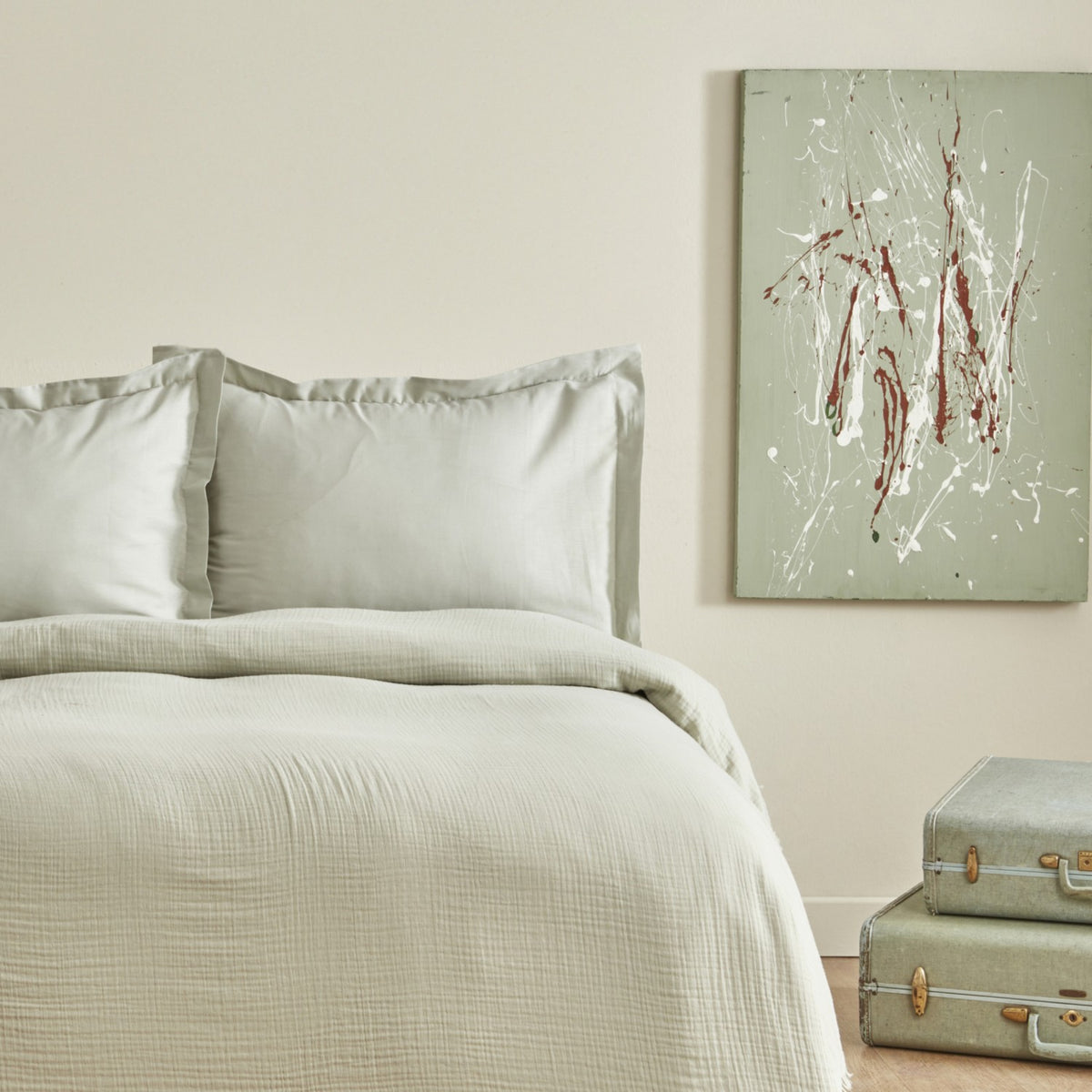 Karaca Home Minel Double Pique Bedspread Set, Sage - MALLTURK