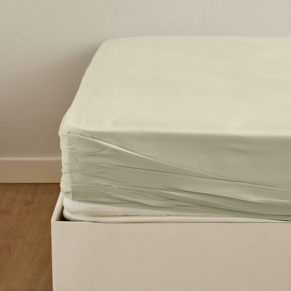 Karaca Home 100% Cotton Fitted Sheet, Double Size, Sage - MALLTURK