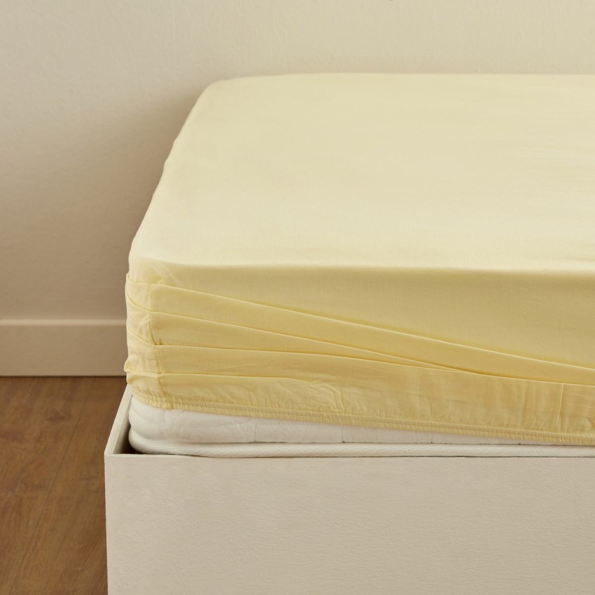 Karaca Home 100% Cotton Fitted Sheet, Single Size, Yellow - MALLTURK