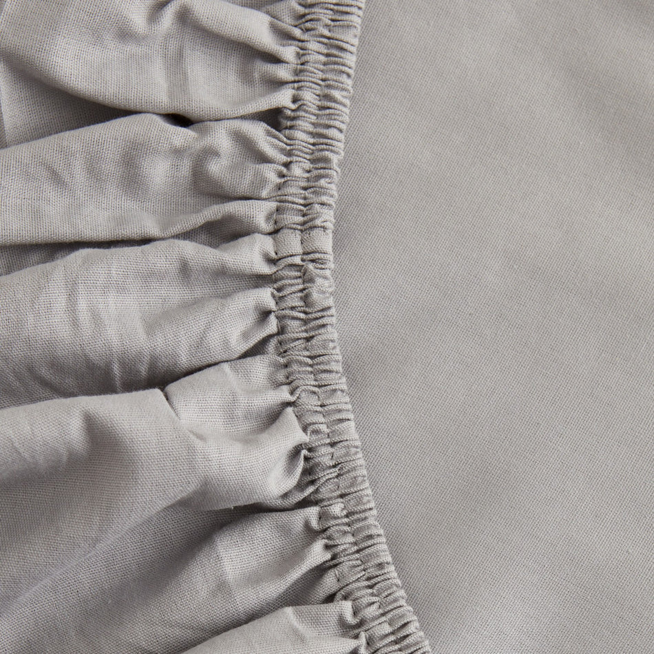 Karaca Home 100% Cotton Fitted Sheet, Light Grey, 160x200+30 cm, Comfortable to Use for Double Beds - MALLTURK