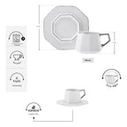 Karaca Zeher Turkish Coffee Cup Set for 6, 90 ml