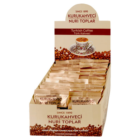 Nuri Toplar Turkish Coffee 100 gr Foil x 24 Pieces Stand Box - MALLTURK