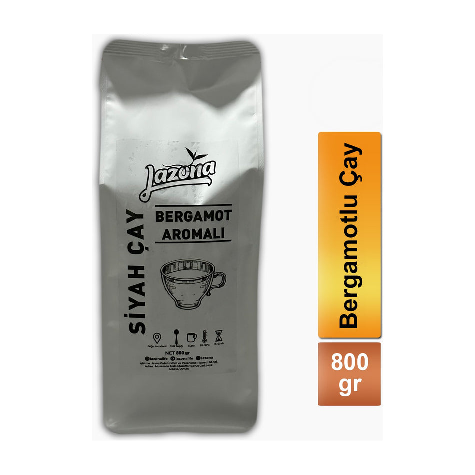 Lazona bergamot flavored black tea 800 G - Iki Kere Filtre Edilmis , Berrak , Earl Grey Lezzeti - MALLTURK