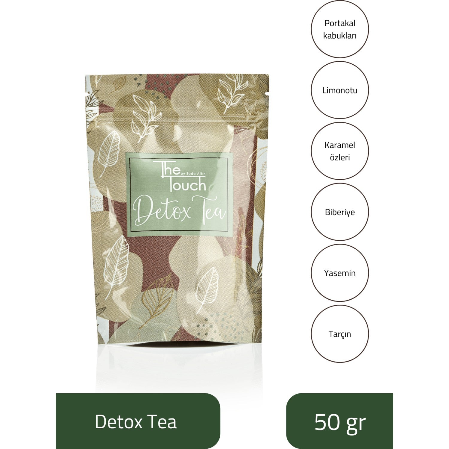 The Touch By Seda gold Detox tea 50 g green tea flavored natural additive-free Turkiye Harmani - MALLTURK