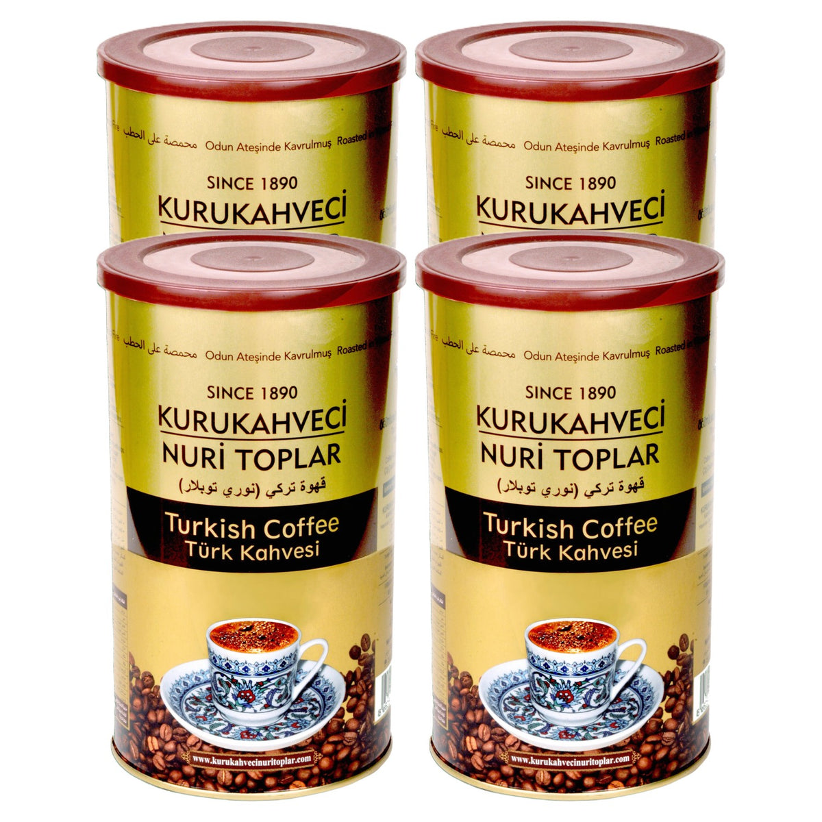 Nuri Toplar Turkish Coffee 250 gr Tin Pack x 4 Pieces - MALLTURK