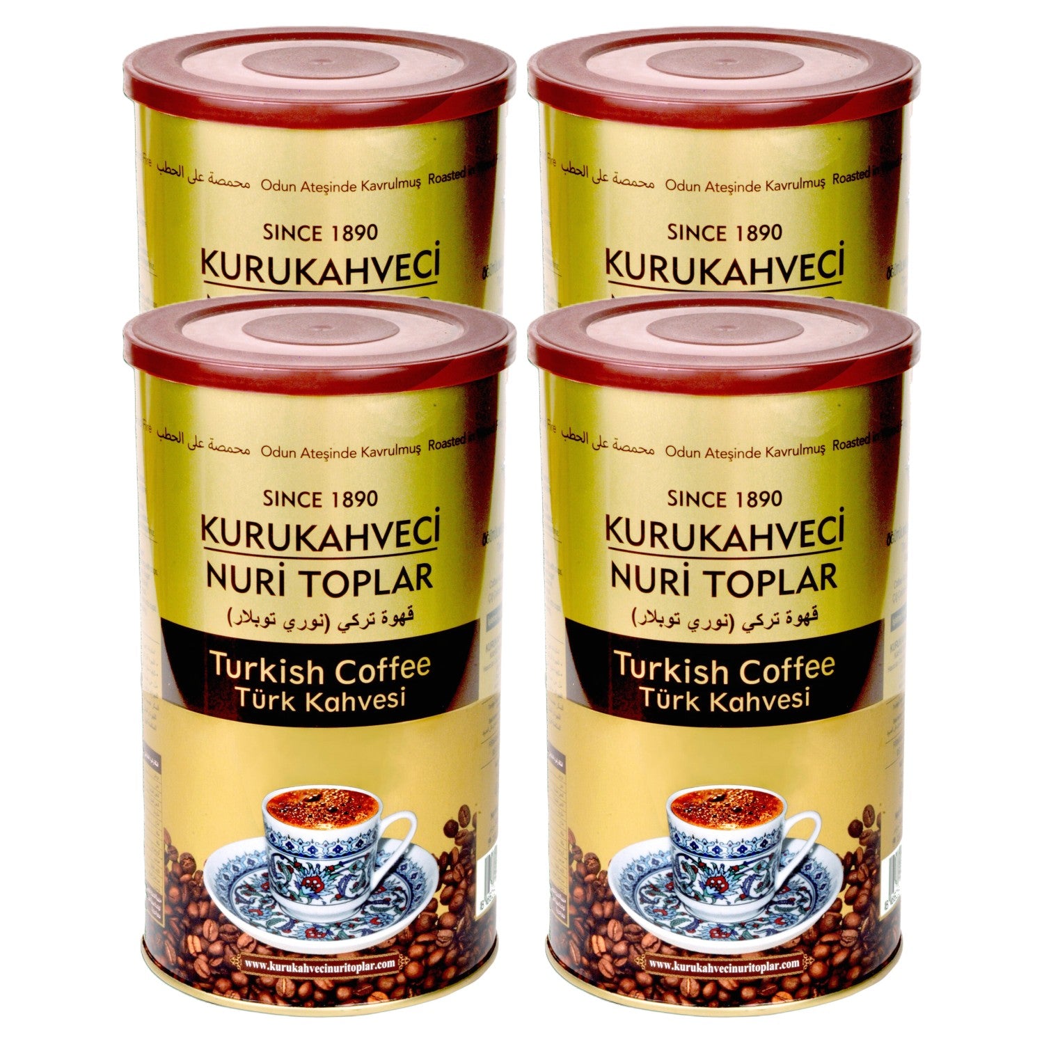 Nuri Toplar Turkish Coffee 250 gr Tin Pack x 4 Pieces - MALLTURK