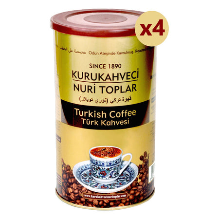 Nuri Toplar Turkish Coffee 250 gr Tin Pack x 4 Pieces - MALLTURK