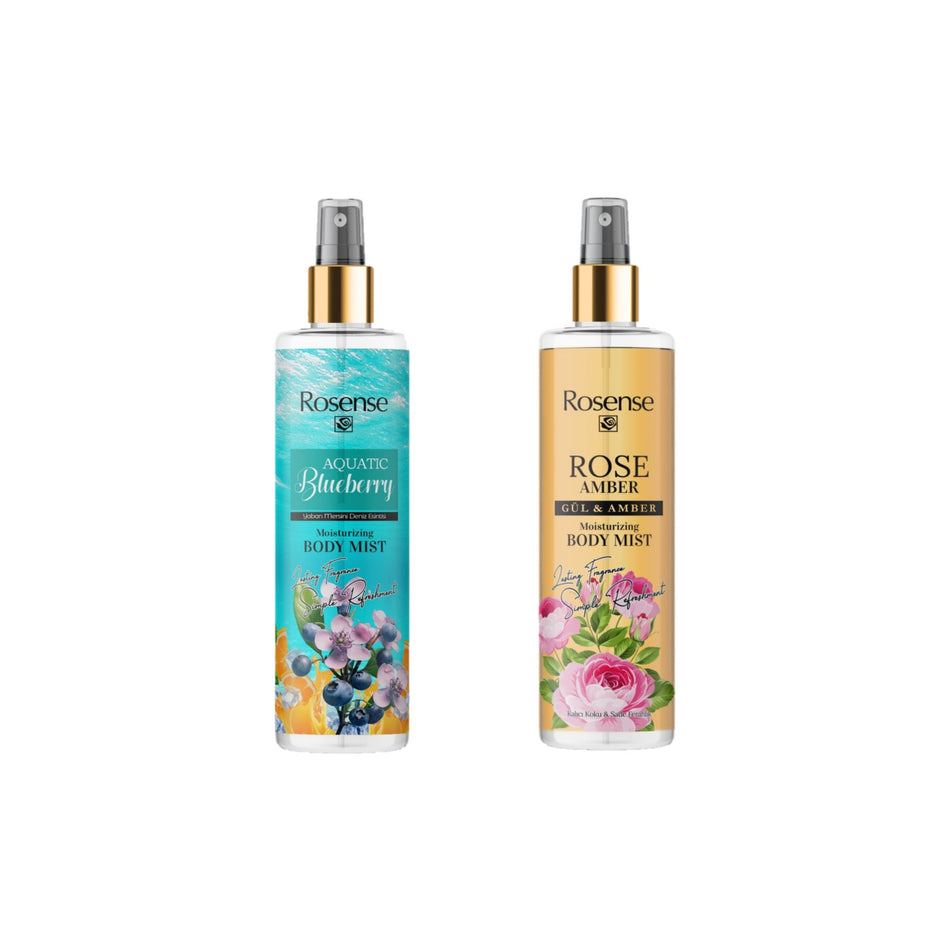 Rosense Body Spray with Rose and Amber, Aquatic Blueberry Freshness, 250 ml, Unisex Use. - MALLTURK